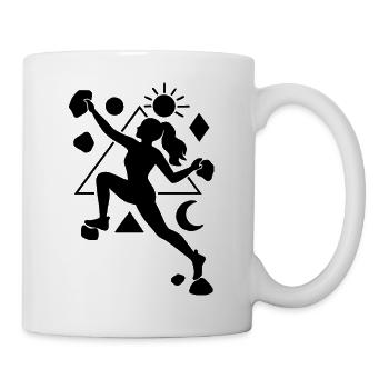 Bouldering Ladies Woman Geometric Day and Night - Mug - white - Right