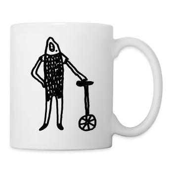 Ritter_mit_Einrad - Tasse - Weiß - Rechts
