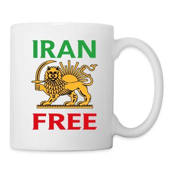 Iran Freie Löwen-Emblem - Tasse - Weiß - Rechts
