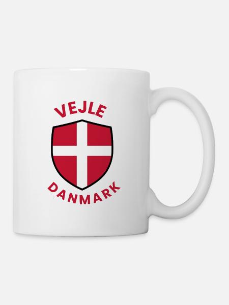 Vejle, Dänemarks Flaggenschild - Tasse - Weiß