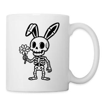 Skeleton Rabbit with Flower - Mug - white - Right
