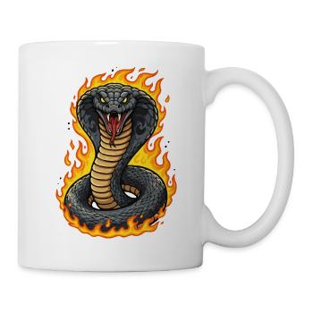 Kobra in Flammen - Tasse - Weiß - Rechts