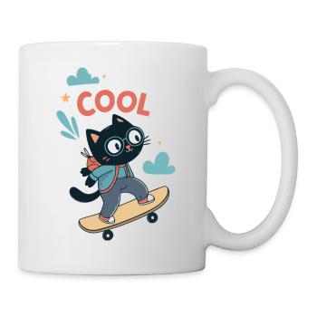 Skater Cat - Tasse - Weiß - Rechts