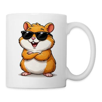 Hamster confiant avec des lunettes de soleil - Mug blanc - blanc - Droite
