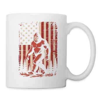 Drapeau américain vintage du Bigfoot - Mug blanc - blanc - Droite