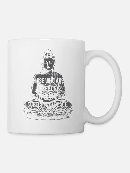 Friedlicher Geist-Buddha-Zitat - Tasse - Weiß