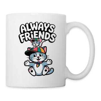 Always Friends Katze und Maus - Tasse - Weiß - Rechts