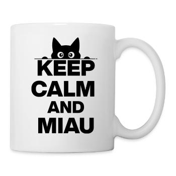 RESTE CALME ET MIAULE ! AMOUREUX DES CHATS noir - Mug blanc - blanc - Droite