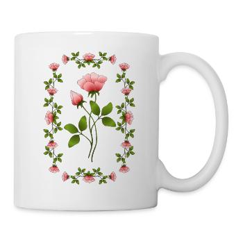 Blumen - Tasse - Weiß - Rechts