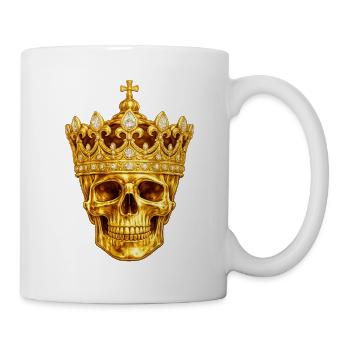 Goldener Totenkopf Krone - Tasse - Weiß - Rechts