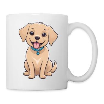 Dessin animé du chiot joyeux - Mug blanc - blanc - Droite