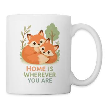 Süßes Fuchs Pärchen im Wald - Tasse - Weiß - Rechts