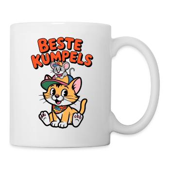 Süße Katze und Maus als beste Freunde - Tasse - Weiß - Rechts
