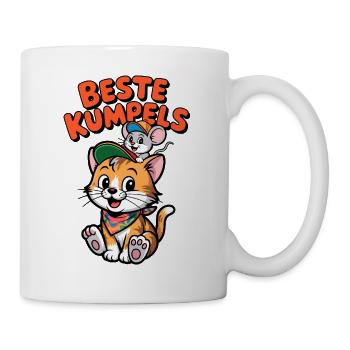 Süße Katze und Maus als beste Freunde - Tasse - Weiß - Rechts