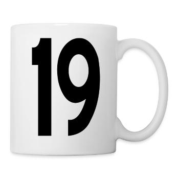 Minimalist black silhouette with white detail - Mug - white - Right