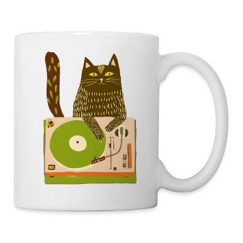 Cat DJ on Turntable - Mug - white - Right