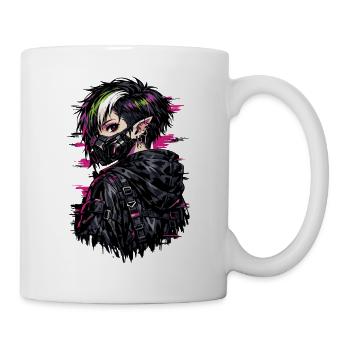 Anime Punk Girl – Dark Youth Stil - Tasse - Weiß - Rechts