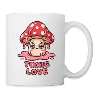 Amour toxique Champignon triste Kawaii Design - Mug blanc - blanc - Droite