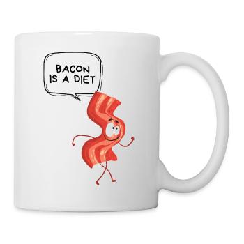 Bacon Diet Cartoon - Mug - white - Right