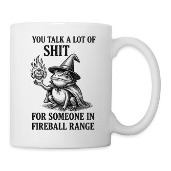 Fireball Range – Funny Frog Magician RPG - Mug - white - Right