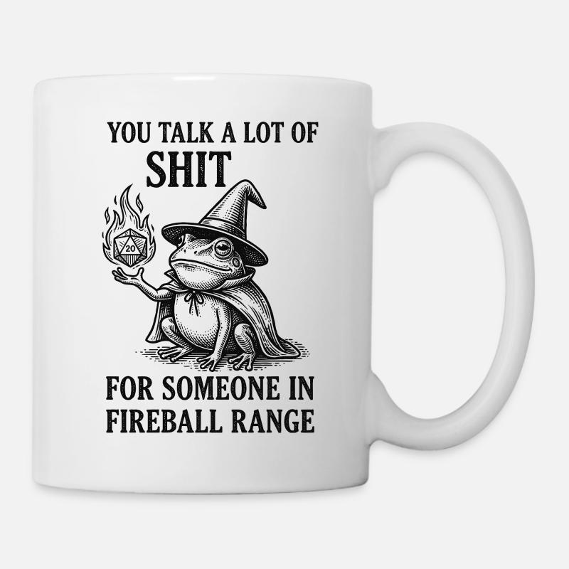 Fireball Range – Lustiger Frosch Magier RPG - Tasse - Weiß