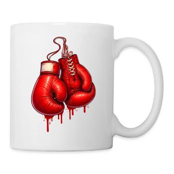 Red boxing gloves in graffiti style - Mug - white - Right