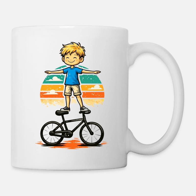 Kunstrad, Kunstradfahren, Hallenradsport, Junge - Tasse - Weiß