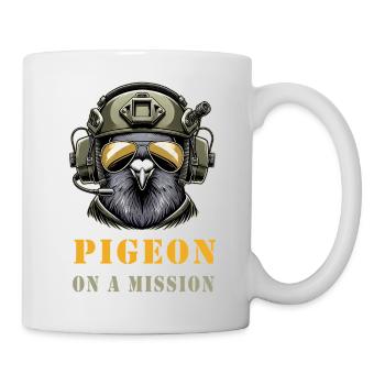 Taube auf Mission - Tasse - Weiß - Rechts