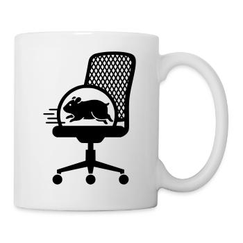 Hamsterrad Bürostuhl Stress - Tasse - Weiß - Rechts