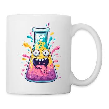 Buntes Reagenz-Gesicht Labor-Spaß - Tasse - Weiß - Rechts