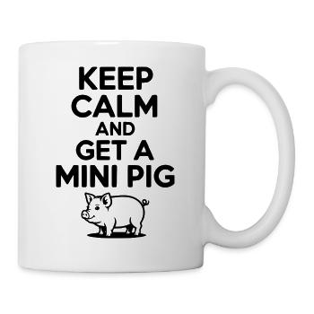 Bleib ruhig und ein Schwein - Tasse - Weiß - Rechts