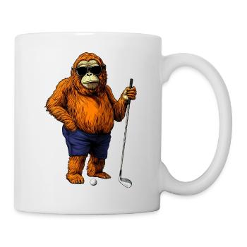 Affe Golfspieler - Tasse - Weiß - Rechts