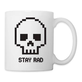Pixel-Schädel Stay Rad - Tasse - Weiß - Rechts