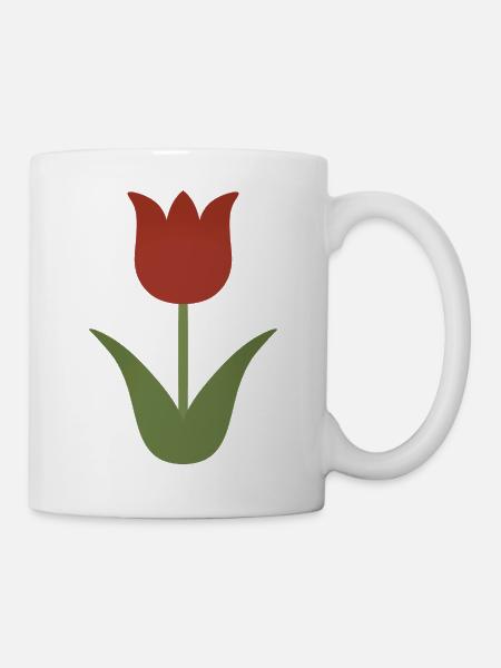 Crimson Tulip Silhouette Tee - Tasse - Weiß