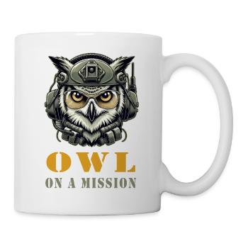 Owl on a mission - Mug - white - Right