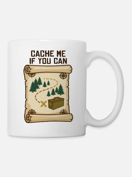Geocaching Schatzsuche - Tasse - Weiß