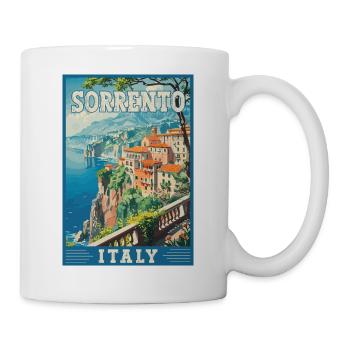 Sorrente, Italie, Paradis Méditerranéen, Art de voyage - Mug blanc - blanc - Droite