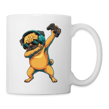 Gamer Mopshund spielt Videospielkunst - Tasse - Weiß - Rechts