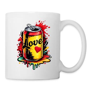 Colorful tin with love illustration - Mug - white - Right