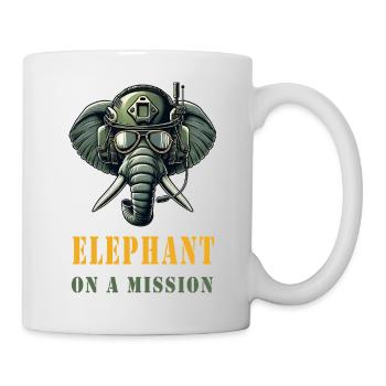 Elephant on a mission - Mug - white - Right