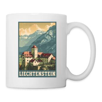 Art de voyage au château de Vaduz du Liechtenstein - Mug blanc - blanc - Droite