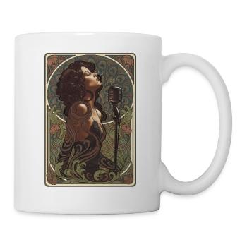 Sängerin im Art Nouveau Stil - Tasse - Weiß - Rechts