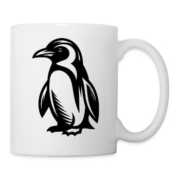 Chilliges Pinguin-Motiv aus dem Eis zum Verlieben - Tasse - Weiß - Rechts