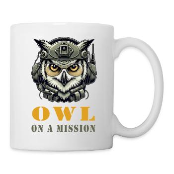 Owl on a mission - Mug - white - Right