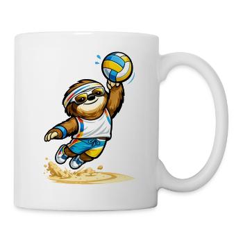 Volley sloth in retro sports look - Mug - white - Right