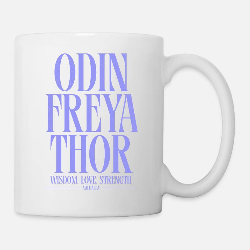 Odin Freya Thor: Wisdom & Strength - Mug - white