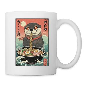 Kawaii Otter Ramen Nudeln - Tasse - Weiß - Rechts