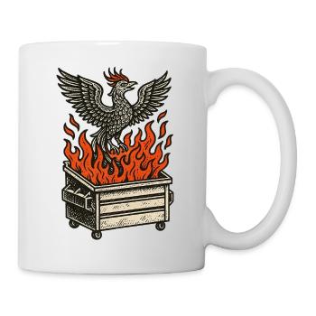 Phoenix Rising From Fire Dumpster - Mug - white - Right