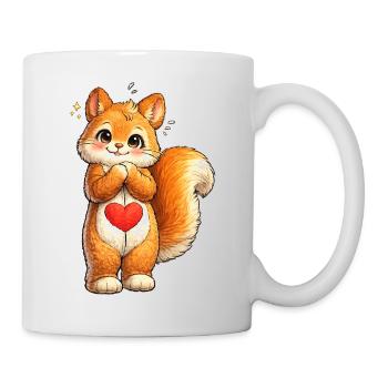 Écureuil timide au cœur rouge - Mug blanc - blanc - Droite