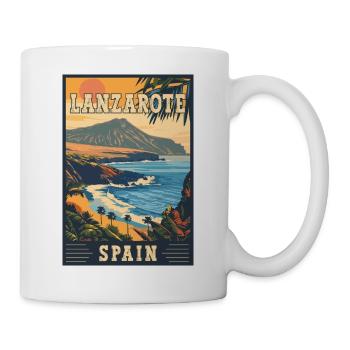 Discover Lanzarote In Spain Vintage Canary Islands - Mug - white - Right